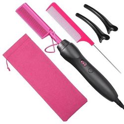 Ceramic Hot Comb Hair Straightener For Hair Beards And Wigs purple (5pcs)