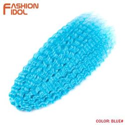 Ariel Hair Water Wave Crochet Braids, Synthetic Twist Curly Hair Ombre Blonde Brown Deep Wave Braiding Hair Extensions blue 24inches 60cm