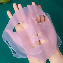 Silicone Facial Mask Cover, Reusable Anti Evaporation Moisturizing Fixing Tool pink