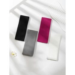 Women Solid Color Elastic Hair Bands, Fashion Yoga Headbands For Running, Sports, Makeup & Face Washing mixed Color 3