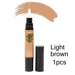 Tinted Lace Pen With Brush, Lace Tint Pen For Wigs, Black Medium Dark Light Brown, 5ml Precision Parting Color Correct 1pcs Light Brown