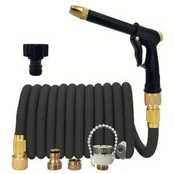 Expandable High Pressure Car Wash And Garden Hose With Adjustable Spray Gun For Outdoor Use 125 Ft
