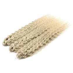 Ariel Hair Water Wave Crochet Braids, Synthetic Twist Curly Hair Ombre Blonde Brown Deep Wave Braiding Hair Extensions t16 613 24inches 60cm