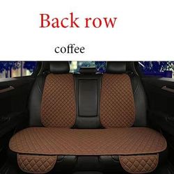 Breathable Linen Car Seat Cover Set Summer Cushion For Front & Rear Seats (Sedan, SUV, Pickup) coffee Back Row