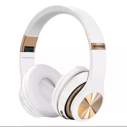Foldable Bluetooth 5.0 Gaming Headphones, Wireless Music Earphones, Wired Headset For Phone Gamer Use white