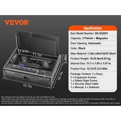 Advanced Biometric Q235 Steel Pistol Safe With 3 Way Quick Access & LED Illumination 2 Pistols