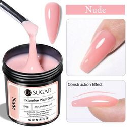 UR Sugar Deluxe Builder Gel Kit Nude & Clear Hard Extension Gel For Strong Salon Nails nude