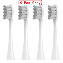 Soft DuPont Replacement Brush Heads Compatible With Oclean Sonic Electric Toothbrush 4 Pcs Gray