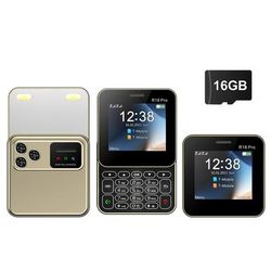 Mini Slider Phone With Rotating Screen Dual SIM Flashlight And Magic Voice Feature gold With 16gb Card