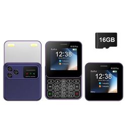 Mini Slider Phone With Rotating Screen Dual SIM Flashlight And Magic Voice Feature purple With 16gb Card