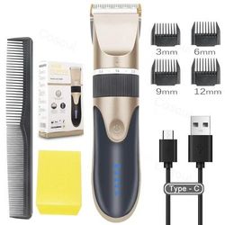 Professional Cordless Hair Clipper And Trimmer For Men And Kids golden