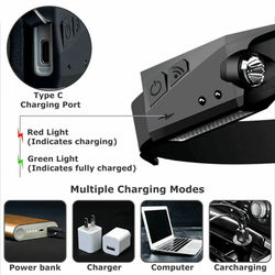 COB LED Headlamp USB Rechargeable Headlight Bright Wide Angle Work Light Bar With Sensor, Adjustable Head Band For Camp COB LED Headlamp USB Rechargeable Headlight Bright Wide Angle Work Light Bar With Sensor, Adjustable Head Band For Camp