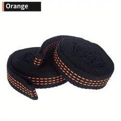 Heavy Duty Hammock Straps Set 2PCS Reinforced Polyester With 5 Metal Rings For Outdoor Camping orange