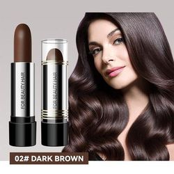 Instant One Time Hair Dye Pen, Lipstick Style Temporary Hair Dye To Cover White Hair Modify Cream brown