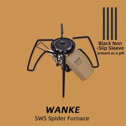 Portable Spider Stove, Compact Folding Card Design For Camping, Hiking & Outdoor Kitchenware khaki