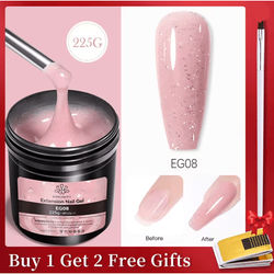 BORN PRETTY 10 In 1 Glue Gel Nail Polish With Rubber Base And Super Bright Top Coat extensiongel Eg08