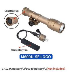 M300 Tactical Flashlight Mini Scout LED Weapon Light For 20mm Rail brown Sf No Logo M600u