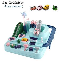 Racing Rail Car Model Toy, Interactive Train Track Adventure Set For Kids Educational STEM Toy With Space Rocket green 4 car
