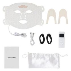 3D LED Light Phototherapy Mask Face Neck Silicone Facial Mask For Skin Rejuvenation, Anti Wrinkle & Brightening white Face Mask
