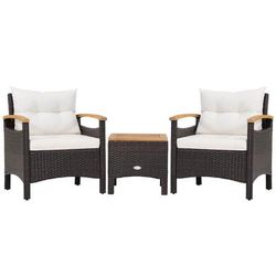 Outdoor Patio Rattan Furniture Set With Removable Cushions And Coffee Table, PE Wicker Chairs For Balcony, Porch Outdoor Patio Rattan Furniture Set With Removable Cushions And Coffee Table, PE Wicker Chairs For Balcony, Porch