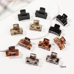 Mini Flower Hair Clips Pack For Women, Creaseless Non Slip Claw Clips For Bangs, Thin Hair & Styling 12pcs Style E