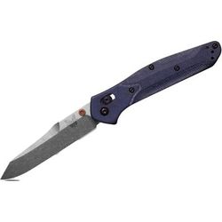 Benchmade Osborne Folding Knife 3.4in M390 Stainless Steel Reverse Tanto Micarta Blue Denim 940-04