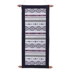 Thai Winter,'Handmade Cotton Floral Wall Hanging from Thailand'