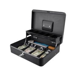 Barska 12 inch Standard Register Style Cash Box with Key Lock Black Small CB13054