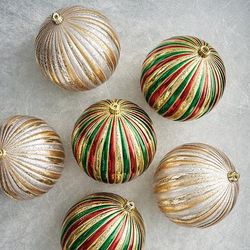 Set of 6 Indoor and Outdoor Ball Ornaments - Traditional - Frontgate