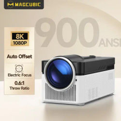 Magcubic 8K Ultra Short Throw Projector with Auto Offset 4K 1080P 900ANSI BT5.4 Electronic Focus WiFi6 AllwinnerH716 Voice HY450
