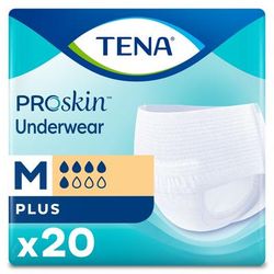 TENA ProSkin Plus Unisex Adult Absorbent Underwear Pull On with Tear Away Seams Medium Disposable Moderate Absorbency (1182392_PK)