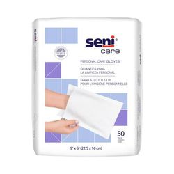 Seni Care Wash Mitt 6 X 9 Inch White Disposable (1163872_PK)