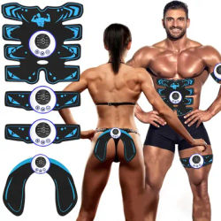 EMS Abdominal Pad, 8-Pack Abs Muscle Stimulator, USB Rechargeable Full-Body Toning Device for Home Use