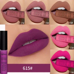 QIBEST Soft Matte Lip Cream Sexy Velvet Matte Lip Gloss Liquid Lipstick Beauty Red Nude Waterproof Long-lasting Lip Stain Makeup