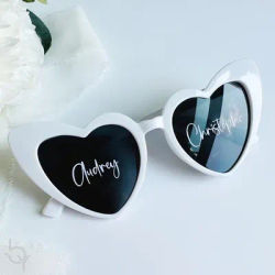 1/5/10 pezzi occhiali da sole da sposa personalizzati occhiali da sole a cuore set personalizzato di occhiali da sole da sposa per gli ospiti