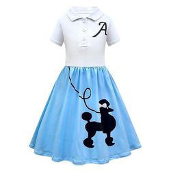 Anni 1950 Retrò Vintage Vestito Gonne a barboncino Costume Ragazze Carnevale Mascherata Feste Performance Bambini Vestito