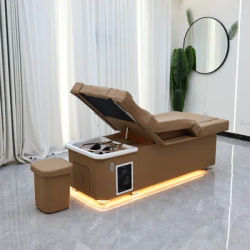 XinSheng 2025 Electric Lift Shampoo Bed Massage Table – All-in-One Salon Station with Fumigation, Foot Bath & Hair Wash Basin