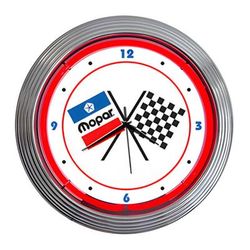 Neonetics 15-Inch Mopar Checkered Flag Neon Clock