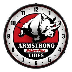 Collectable Sign and Clock Armstrong Tires Backlit Wall Clock