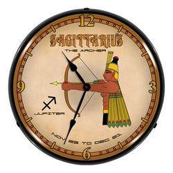 Collectable Sign and Clock Sagittarius Backlit Wall Clock