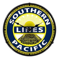 Collectable Sign and Clock Southern Pacific Lines Backlit Wall Clock