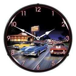 Collectable Sign and Clock Woodward Avenue Backlit Wall Clock