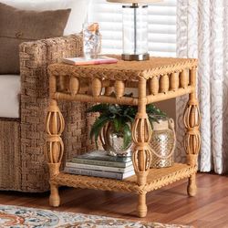 Dolby Natural Rattan End Table by Bali & Pari in Light Honey (Size OS)