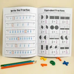 Basic Fraction Learn and Practice Training Workbook Fraction Fact Teacher Teaching Aids Primary School Math Cognitive Test Book