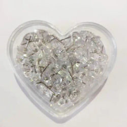 50 Pcs Heart-Shaped Push Pins Strong Thumb Tacks Flat Steel Point for Bulletin Boards Maps Photos Papers with Love Box