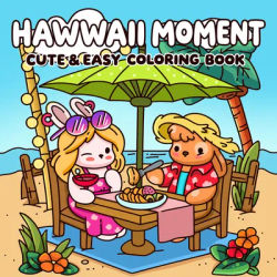 Picture Book With 24 Pages Suitable For Travel And Leisure Featuring The New Summer Theme Seaside Hawaii Coloring Book