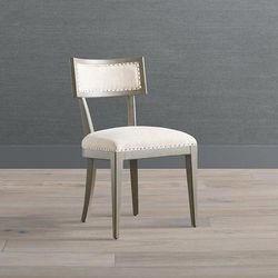 Set of 6 Hunter Dining Chair - Stone Gray, Creme Linen Performance - Frontgate