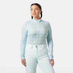 Helly Hansen Women's Lifa Merino Midweight Graphic 1/2 Zip Base Layer Blue M