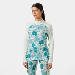 Helly Hansen Women's Lifa Merino Midweight Graphic 1/2 Zip Base Layer Blue L