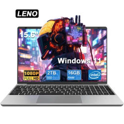 15.6" Ultra Slim Laptop Intel N3700 Notebook Gamer 16GB RAM 2TB SSDWindows11 Pro 1920*1080 Display Office Study Computer PC